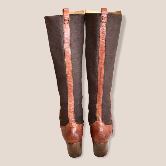 Frye Molly Gore Cognac Tall Skinny Riding Boots - Picture 9 of 16